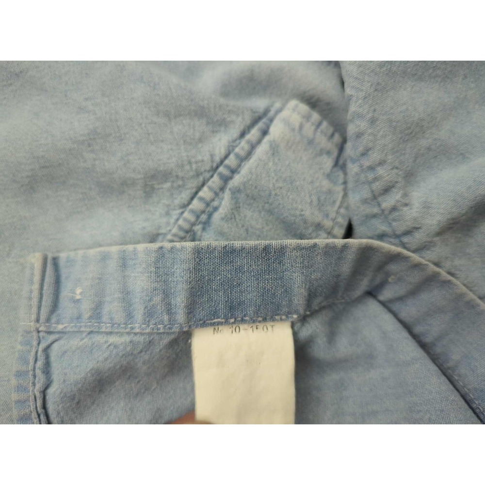 Free Farm Hand Button Up Shirt Mens Medium Blue Denim Short Sleeve‎ Casual - Picture 5 of 7